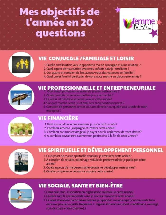 objectifs de l'année
